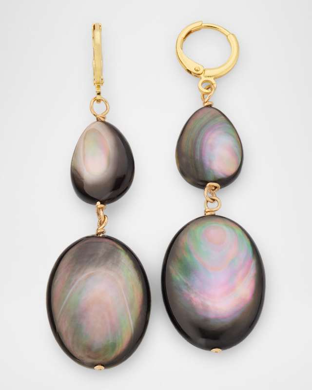 14K Yellow Gold Cultured Pearl Double-Drop Earrings